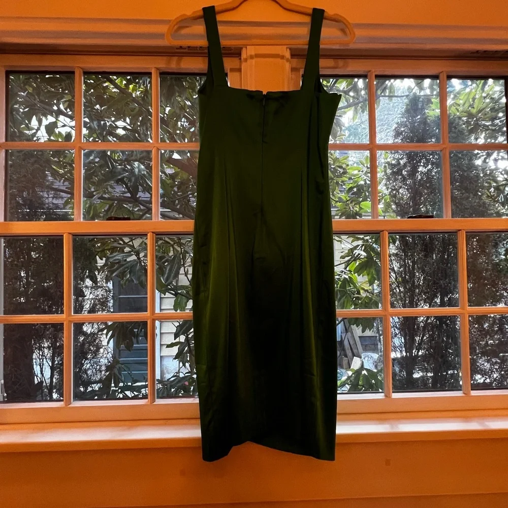 Calvin Klein Silk Cocktail Dress Emerald Green Sz 8 - Picture 2 of 3